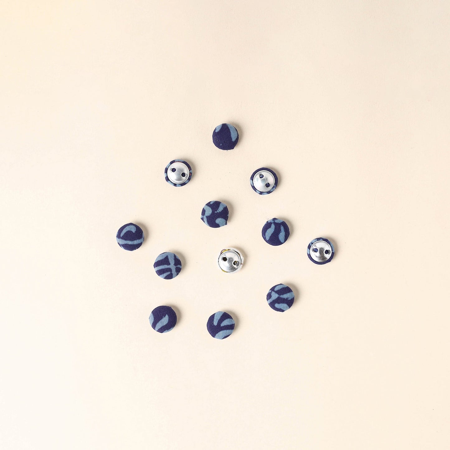  Blue Handmade Fabric Button Small at iTokri