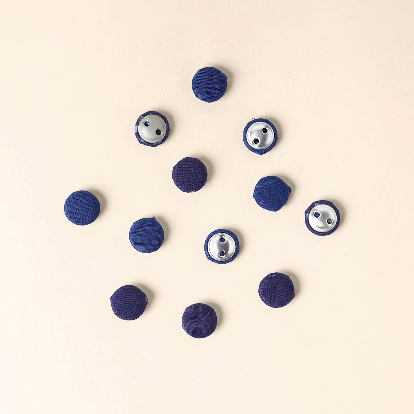  Blue Handmade Fabric Button Small at iTokri