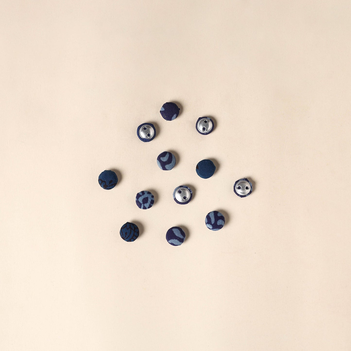  Blue Handmade Fabric Button Small at iTokri