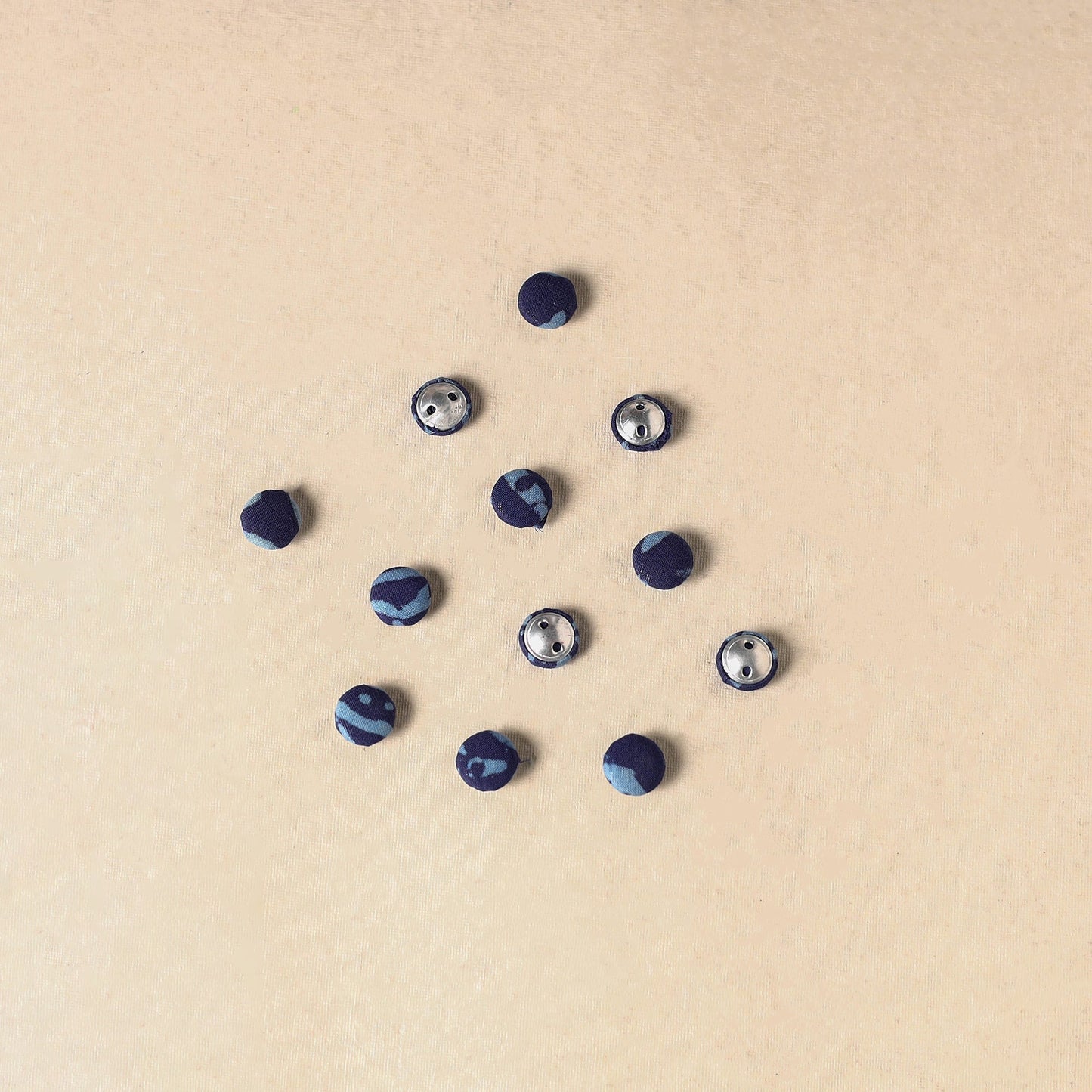 1.5cm handmade fabric small button (set of 12) 03