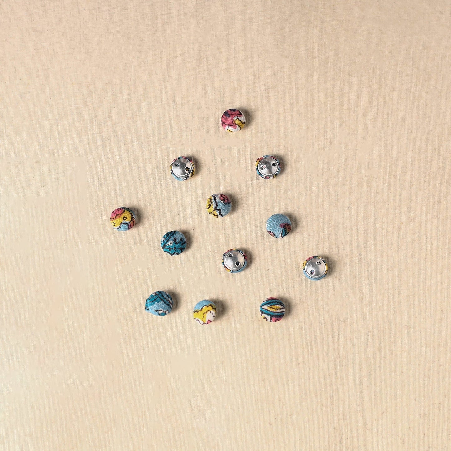 1.5cm handmade fabric small button (set of 12) 20