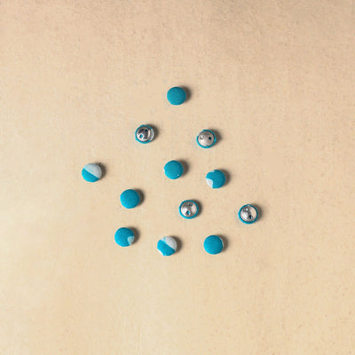 1.5cm handmade fabric small button (set of 12) 30