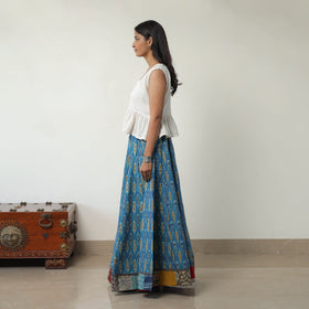 Blue 24 Kali Cotton Pochampally Ikat Skirt
