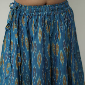 Blue 24 Kali Cotton Pochampally Ikat Skirt
