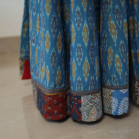 Blue 24 Kali Cotton Pochampally Ikat Skirt