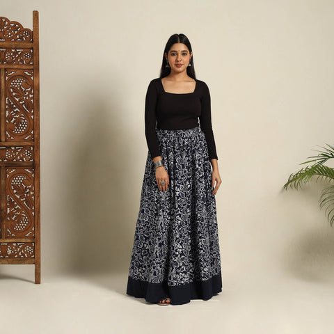 24 Kali Patchwork Batik Print Cotton Long Skirt 20