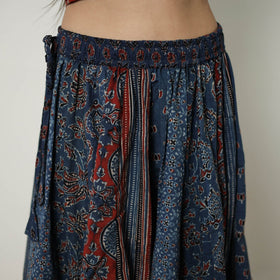 Blue - 24 Kali Patchwork Block Printed Cotton Ajrakh Skirt 09