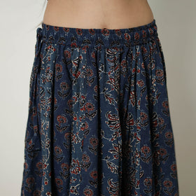 Shop Black 24 Kali Patchwork Block Printed Cotton Ajrakh Skirt