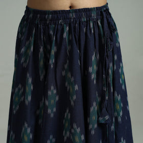 Blue 24 Kali Patchwork Cotton Pochampally Ikat Skirt