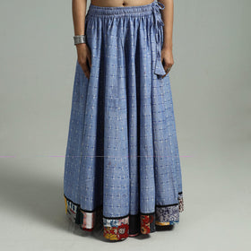 Blue - 24 kali patchwork cotton pochampally ikat skirt 41