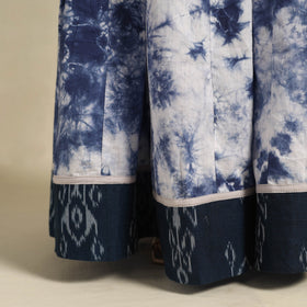 Buy 24 Kali Blue Patchwork Cotton Long Shibori Tie-Dye Skirt
