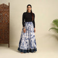 Buy 24 Kali Blue Patchwork Cotton Long Shibori Tie-Dye Skirt