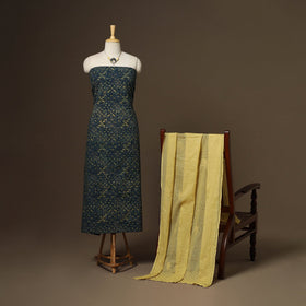 2pc cotton unstitched dress material with jewellery set 36