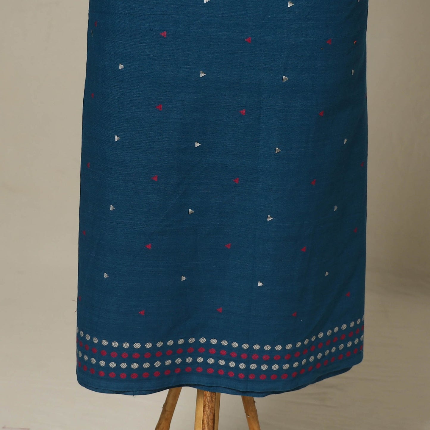 Blue - 2pc cotton unstitched jacquard dress material