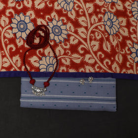 Blue - 2pc cotton unstitched jacquard dress material