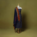 Blue - 2pc cotton unstitched pochampally ikat dress
