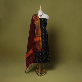 Blue - 2pc cotton unstitched pochampally ikat dress