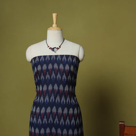 Blue - 2pc cotton unstitched pochampally ikat dress