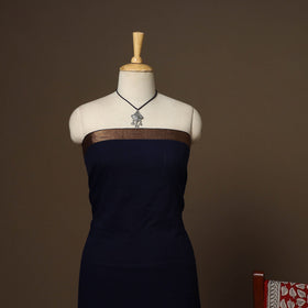 Blue - 2pc handloom cotton unstitched mangalagiri dress