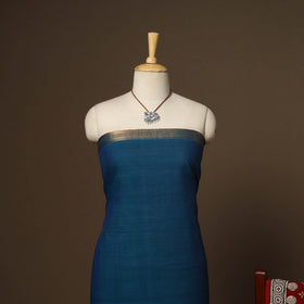 Blue - 2pc handloom cotton unstitched mangalagiri dress