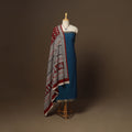 Blue - 2pc handloom cotton unstitched mangalagiri dress