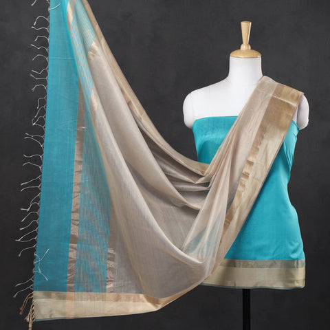 2pc Handloom Silk Cotton Maheshwari Dress Material