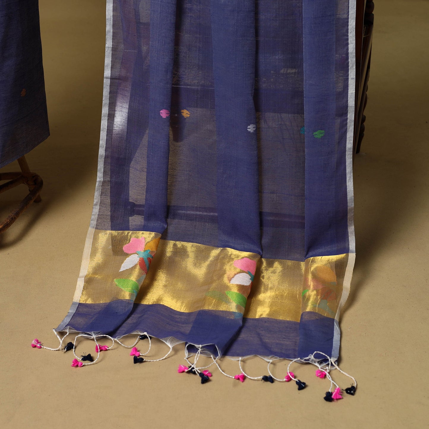 2pc handloom silk cotton unstitched phulia jamdani dress