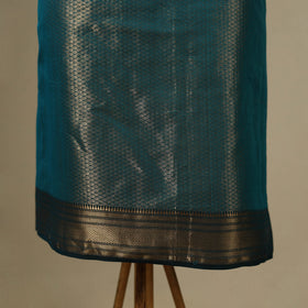 Blue 2pc Tissue Zari Handloom Cotton Maheshwari Dress Material