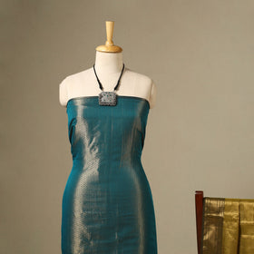 Blue 2pc Tissue Zari Handloom Cotton Maheshwari Dress Material