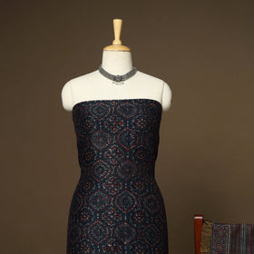 Blue - 2pc linen silk natural dyed unstitched dress