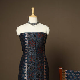 Blue - 2pc linen silk natural dyed unstitched dress