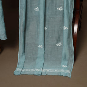 Blue - 2pc mul chanderi semi stitched hand beads work