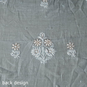 Blue - 2pc mul chanderi unstitched hand beads work heavy