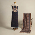  Blue 2pc Block Print Natural Dyed Ajrakh Dress Material