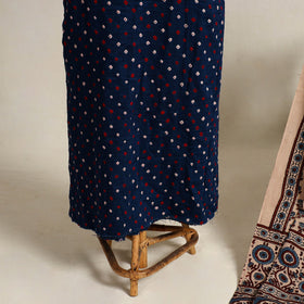  Blue 2pc Tie-Dye Cotton Bandhani Kurta with Ajrakh Dupatta