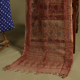 Blue 2pc Unstitched Bandhani Dress Material with Jewellery Set