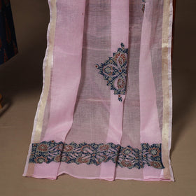 Blue - 2pc unstitched dress material with jewellery set 01