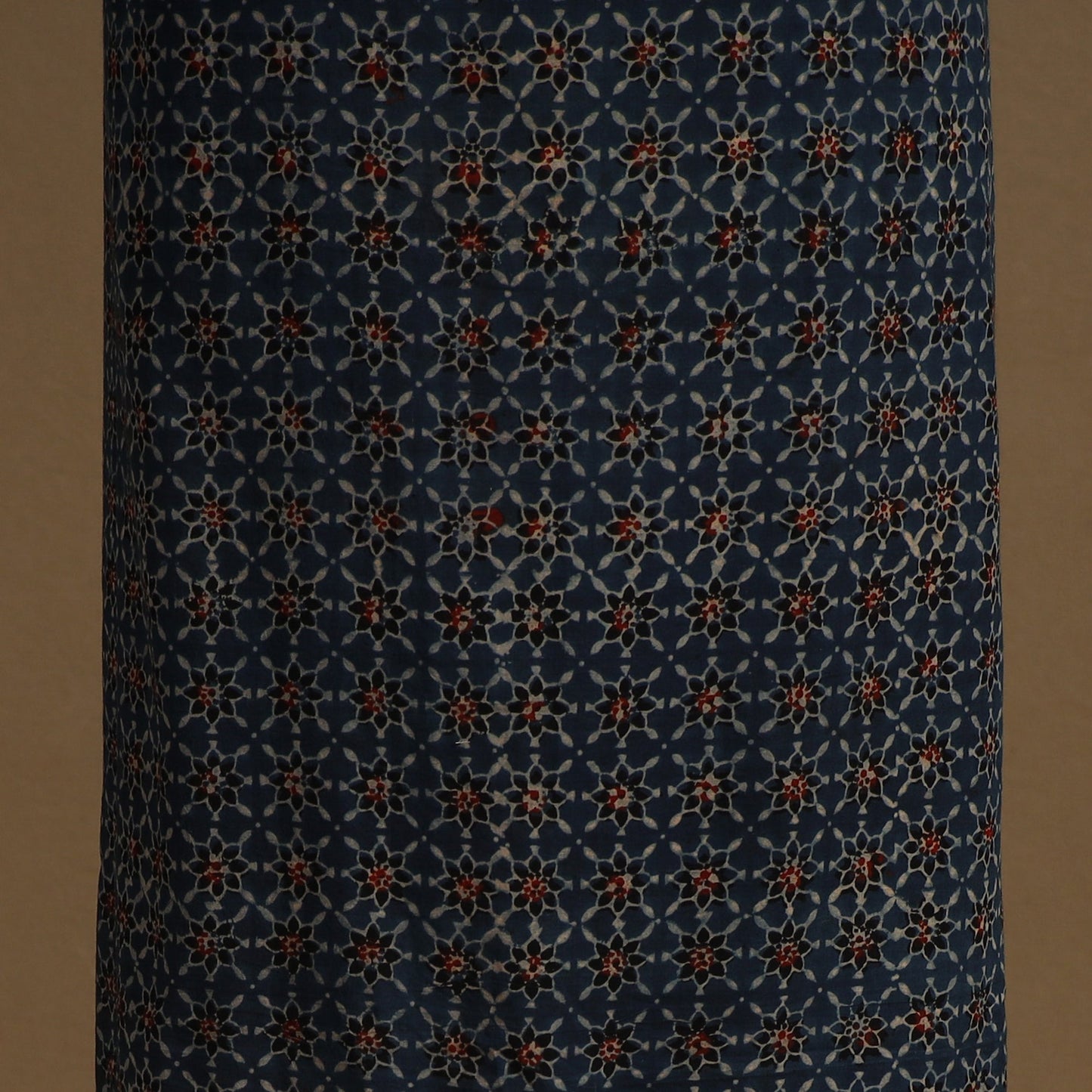 Blue 2pc Unstitched Ajrakh Dress Material with Jewellery Set