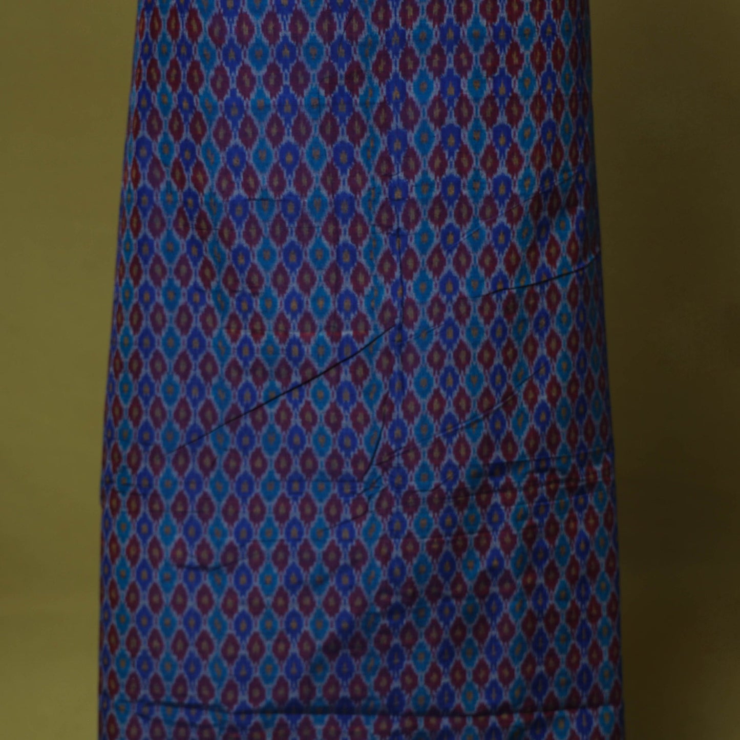 Blue - 2pc unstitched handloom sico pochampally ikat dress