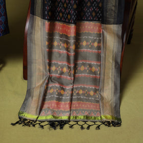 Blue - 2pc unstitched handloom sico pochampally ikat dress