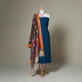 Blue - 2pc unstitched jacquard dress material