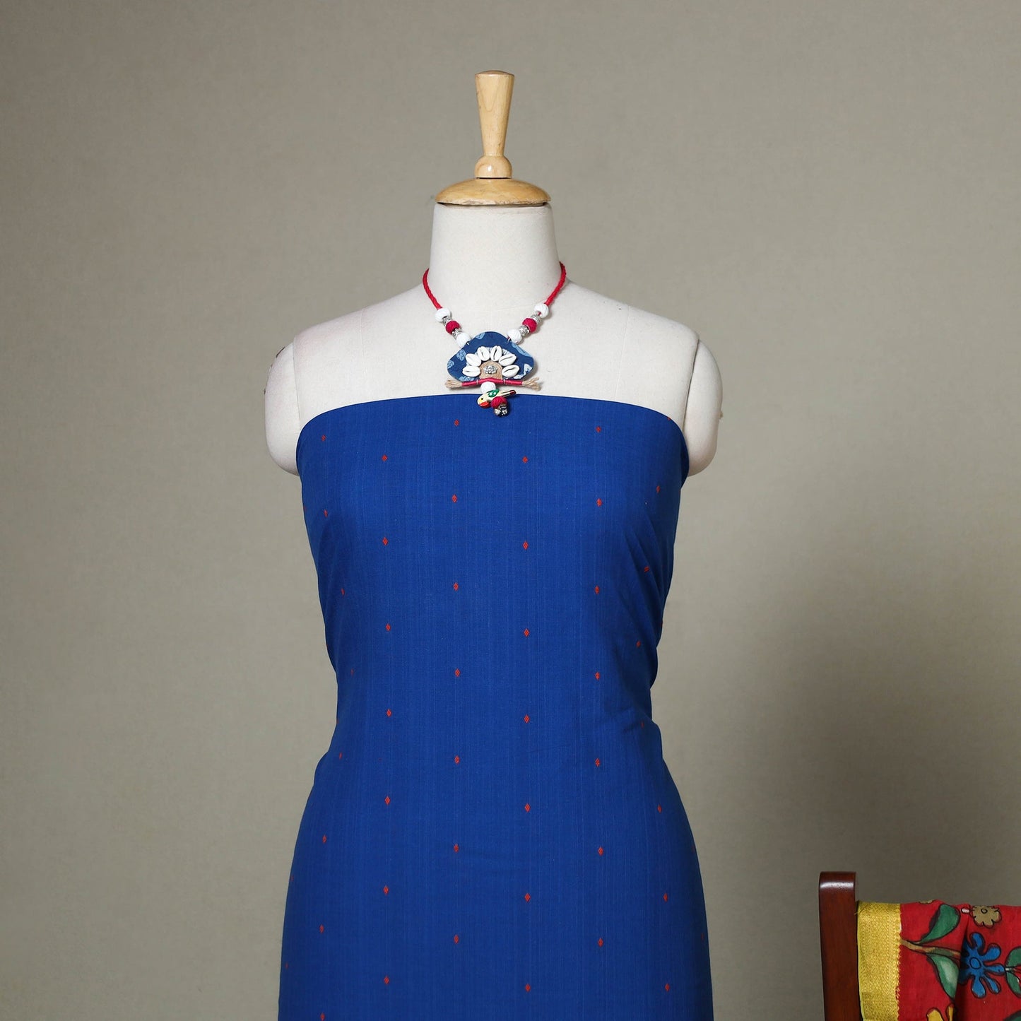 Blue - 2pc unstitched jacquard dress material