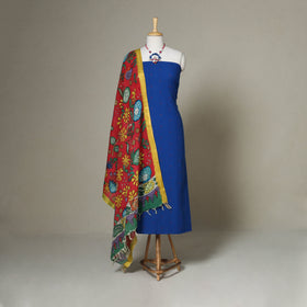 Blue - 2pc unstitched jacquard dress material