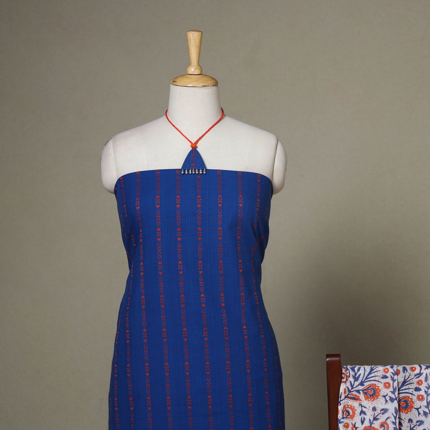 Blue - 2pc unstitched jacquard dress material
