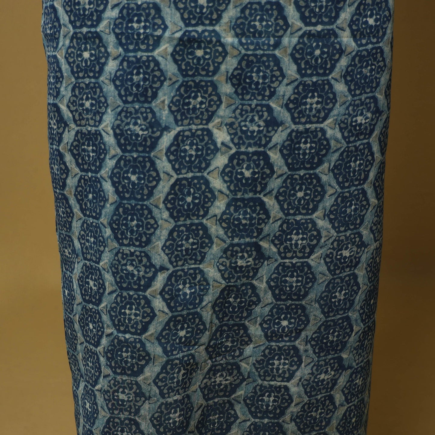 Blue - 3pc akola printed chanderi silk unstitched suit