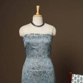 3pc chanderi silk unstitched hand sanganeri dress material