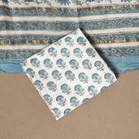 3pc chanderi silk unstitched hand sanganeri dress material