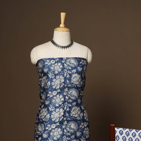 3pc chanderi silk unstitched hand sanganeri dress material