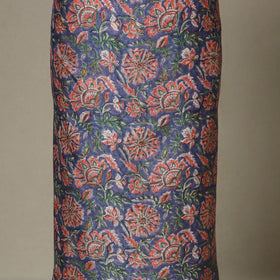 Blue - 3pc chanderi silk unstitched sanganeri dress