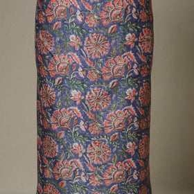 Blue - 3pc chanderi silk unstitched sanganeri dress